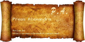 Press Alexandra névjegykártya